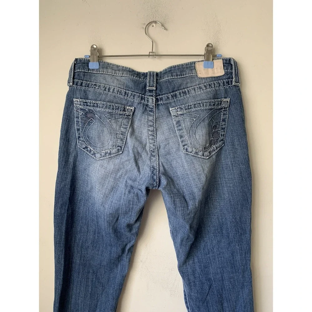 Big Star Alex Skinny Crop Embroidered Jeans Womens 29 Medium Wash Floral Stretch